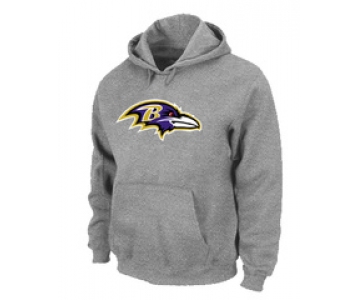 Baltimore Ravens Logo Pullover Hoodie Grey