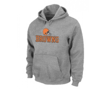 Cleveland Browns Authentic Logo Pullover Hoodie Grey