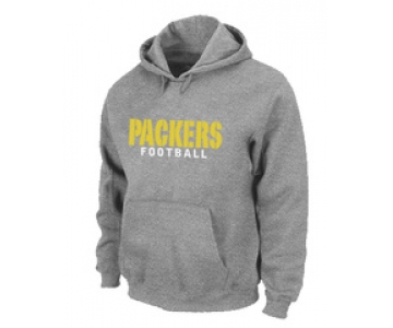 Green Bay Packers font Pullover Hoodie Grey