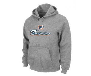 Miami Dolphins Authentic Logo Pullover Hoodie Grey