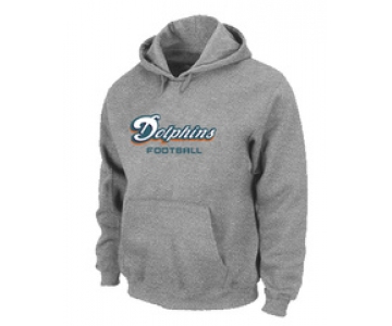 Miami Dolphins Authentic font Pullover Hoodie Grey
