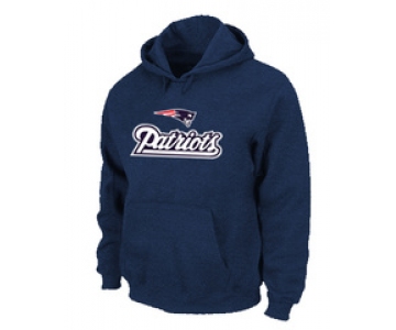 New England Patriots Authentic Logo Pullover Hoodie D.Blue