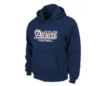 New England Patriots Authentic font Pullover Hoodie D.Blue