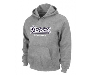 New England Patriots Authentic font Pullover Hoodie Grey