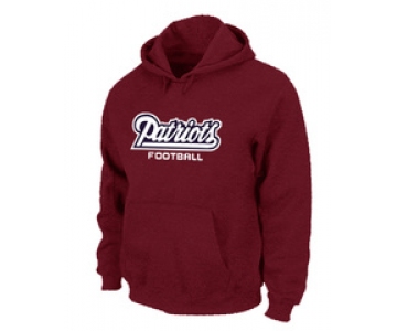 New England Patriots Authentic font Pullover Hoodie Red