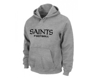 New Orleans Sains Authentic font Pullover Hoodie Grey
