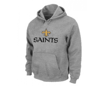 New Orleans Saints Authentic Logo Pullover Hoodie Grey