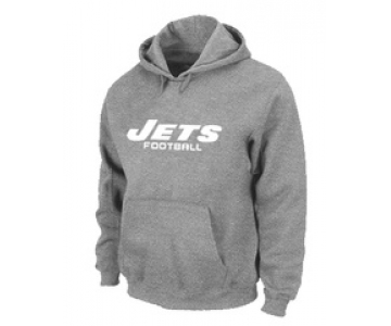 New York Jets Authentic font Pullover Hoodie Grey