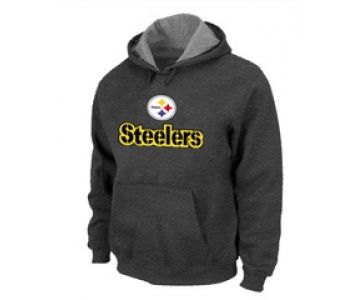 Pittsburgh Steelers Authentic Logo Pullover Hoodie D.GREY