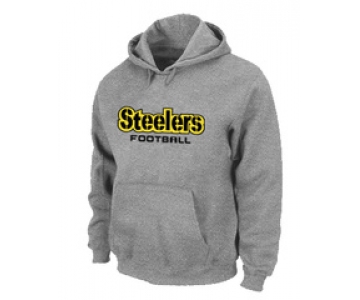 Pittsburgh Steelers Authentic font Pullover Hoodie Grey