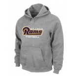 St.Louis Rams Authentic font Pullover Hoodie Grey