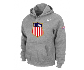 NHL winter Olympics USA Flag Pullover Hoodie Grey