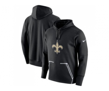 Men New Orleans Saints Nike Black Champ Drive Vapor Speed Pullover Hoodie