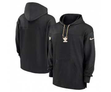 Men's New Orleans Saints Black Performance Pullover Hoodie