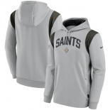 Mens New Orleans Saints Gray Sideline Stack Performance Pullover Hoodie