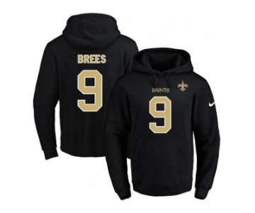 Nike New Orleans Saints #9 Drew Brees Black Name & Number Pullover NFL Hoodie