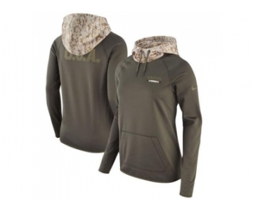 Women New Orleans Saints Nike Olive Salute to Service Performance Pullover Hoodie