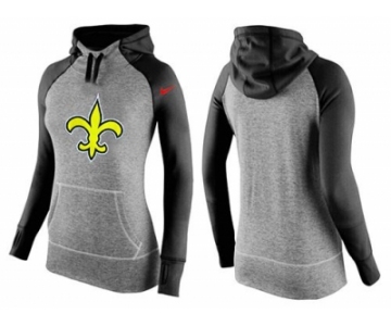Women Nike New Orleans Saints Performance Hoodie Grey & Black_2
