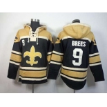 nike nfl jerseys new orleans saints #9 brees golden-black[pullover hooded sweatshirt]