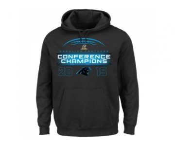 Carolina Panthers Majestic Black 2015 NFC Conference Champions Supreme Ruler VIII Pullover Hoodie