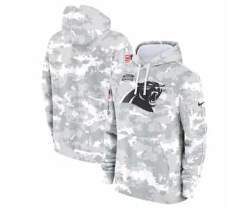 Men's Carolina Panthers 2024 Arctic Camo Salute To Service Club Fleece Pullover Hoodie