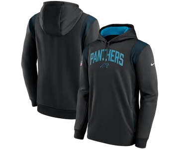 Men's Carolina Panthers Black Sideline Stack Performance Pullover Hoodie