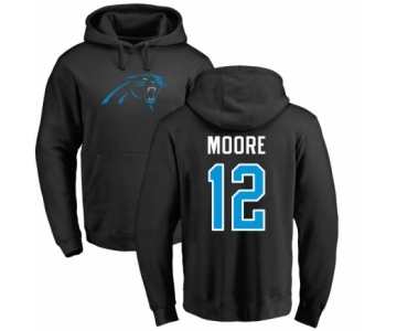NFL Nike Carolina Panthers #12 DJ Moore Black Name & Number Logo Pullover Hoodie