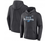 Men's Detroit Lions Heather Charcoal 2023 Playoffs Fleece Pullover Hoodie