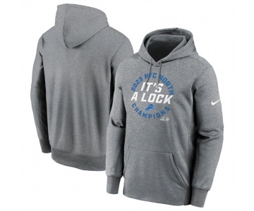 Men's Detroit Lions Heather Gray 2023 NFC North Division Champions Locker Room Trophy Collection Pullover Hoodie