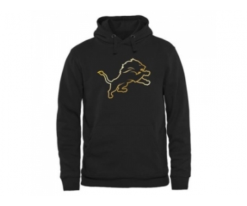 Men''s Detroit Lions Pro Line Black Gold Collection Pullover Hoodie