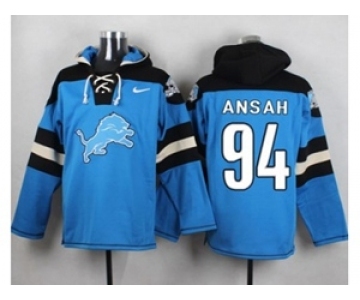 Nike Detroit Lions #94 Ziggy Ansah Blue Player Pullover NFL Hoodie
