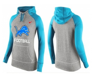 Women Nike Detroit Lions Performance Hoodie Grey & Light Blue