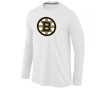 NHL Boston Bruins Big & Tall Logo WHITE Long Sleeve T-Shirt