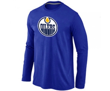 NHL Edmonton Oilers Big & Tall Logo Blue Long Sleeve T-Shirt