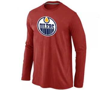 NHL Edmonton Oilers Big & Tall Logo Red Long Sleeve T-Shirt