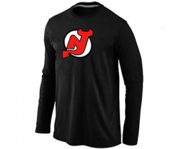 NHL New Jersey Devils Big & Tall Logo Black Long Sleeve T-Shirt