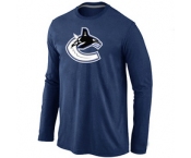 NHL Vancouver Canucks Orange Big & Tall Logo D.BLUE Long Sleeve T-Shirt