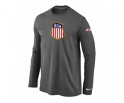 Nike Team USA Hockey Winter Olympics KO Collection Locker Room Long Sleeve T-Shirt D.Grey