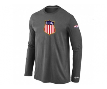 Nike Team USA Hockey Winter Olympics KO Collection Locker Room Long Sleeve T-Shirt D.Grey