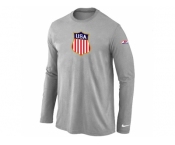 Nike Team USA Hockey Winter Olympics KO Collection Locker Room Long Sleeve T-Shirt L.Grey