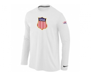 Nike Team USA Hockey Winter Olympics KO Collection Locker Room Long Sleeve T-Shirt White
