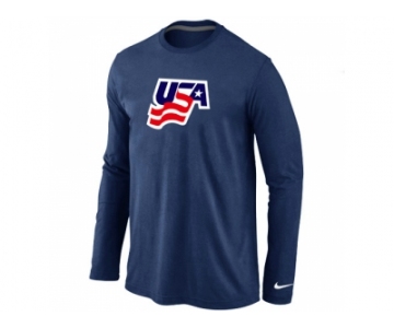 Nike USA Graphic Legend Performance Collection Locker Room Long Sleeve T-Shirt D.Blue