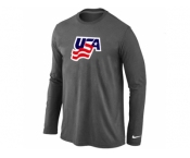 Nike USA Graphic Legend Performance Collection Locker Room Long Sleeve T-Shirt D.Grey