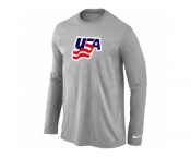 Nike USA Graphic Legend Performance Collection Locker Room Long Sleeve T-Shirt L.Grey