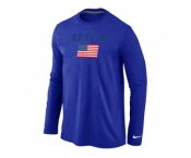 USA Olympics USA Flag Collection Locker Room Long Sleeve T-Shirt Blue