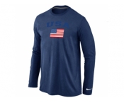 USA Olympics USA Flag Collection Locker Room Long Sleeve T-Shirt D.Blue