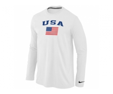 USA Olympics USA Flag Collection Locker Room Long Sleeve T-Shirt White