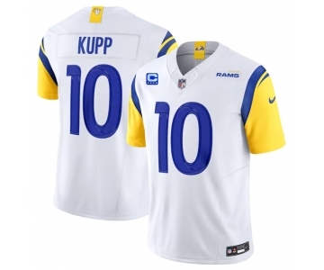 Men's Los Angeles Rams #10 Cooper Kupp White 2023 F.U.S.E. With 4-Star C Patch Vapor Vapor Limited Football Stitched Jersey