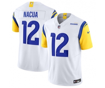 Men's Los Angeles Rams #12 Puka Nacua White 2024 F.U.S.E. Vapor Untouchable Football Stitched Jersey