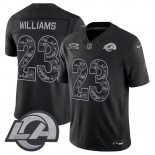 Men's Los Angeles Rams #23 Kyren Williams Black 2026 F.U.S.E. Salute to Service Limited Football Stitched Jersey Men's Los Angeles Rams #23 Kyren Williams Black 2026 F.U.S.E. Salute to Service Limited Football Stitched Jersey